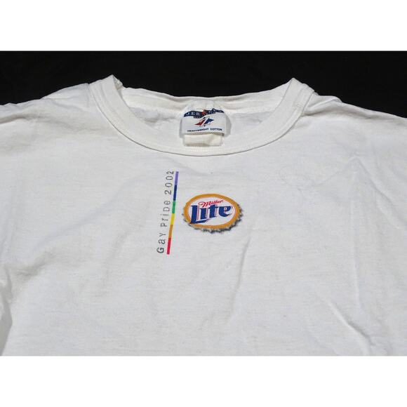 Vtg 2002 Miller Lite Gay Pride Sleeveless Tee LGBTQ+ Shirt Y2K Pride Festival - Picture 2 of 6